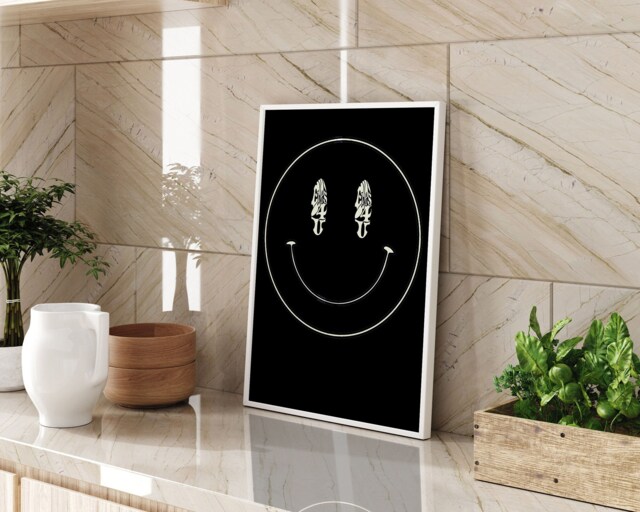 Acid House Smiley Face Wall Art Print, Retro Rave Music Decor, 90S Dance Culture Poster, Club Scene Artwork, Electronic Decor - image 1