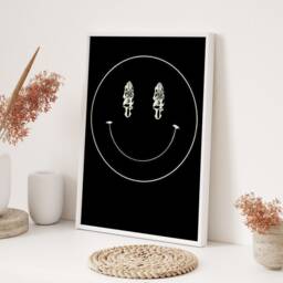 Acid House Smiley Face Wall Art Print, Retro Rave Music Decor, 90S Dance Culture Poster, Club Scene Artwork, Electronic Decor - thumbnail 3