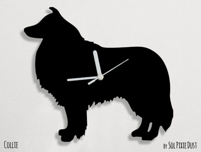 Collie Dog - Wall Clock Silhouette - image 1