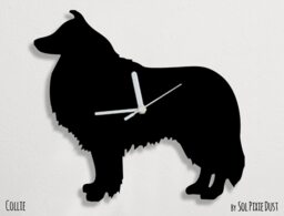 Collie Dog - Wall Clock Silhouette - thumbnail 1