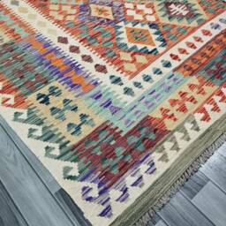 Kilim Rug Classic, Handmade Artisan Afghan Turkish Navajo Natural Wool 302x206 cm - thumbnail 2