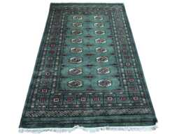 4x6 Sea Green 3 Ply Bokhara Rug - 1.20x1.85 Triple Pile Bedroom Turkish Extra Thick Afghan - thumbnail 1