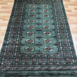 4x6 Sea Green 3 Ply Bokhara Rug - 1.20x1.85 Triple Pile Bedroom Turkish Extra Thick Afghan - thumbnail 2