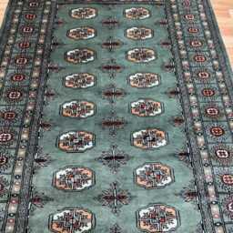 4x6 Sea Green 3 Ply Bokhara Rug - 1.20x1.85 Triple Pile Bedroom Turkish Extra Thick Afghan - thumbnail 3