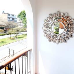 Peruvian Silver Royal Sunburst Mirror 78 cm Handmade Wall Decor - Carved Wood Round Elegant Statement For Living Room Bathroom - thumbnail 3