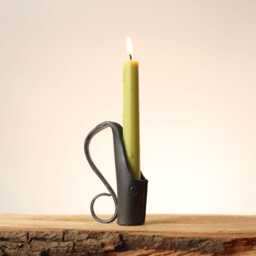 11Th Steel Anniversary Gift Elegant - Dinner Candle Holder With Curved Handle - thumbnail 3