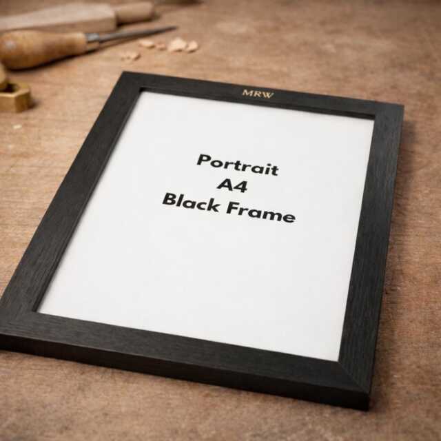Personalised A4 Black Photo Frame With Gold Initials Memory Gift - image 1