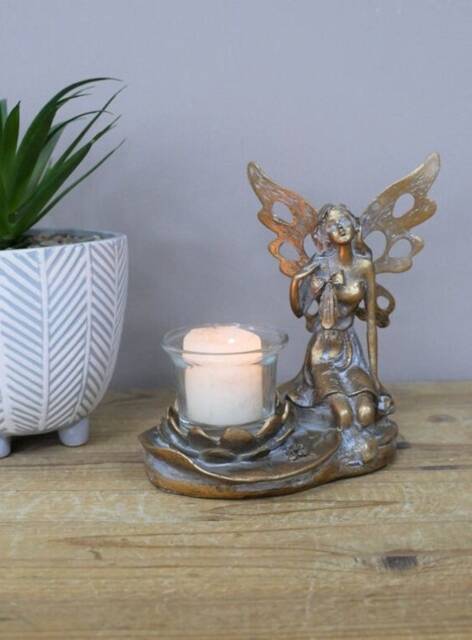 Kneeling Fairy Tealight Holder - Themed Candle Home Accessory Ornament Lights Gifts - image 1