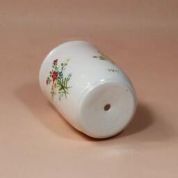Handmade Ceramic Toothbrush Holder Retro Red Floral Bathroom Decor - thumbnail 2