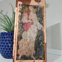 Flora By Evelyn De Morgan Rose Gold Wooden Wall Art - thumbnail 2