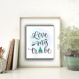 Tribal Wall Art Print Love My Tribe, Boho Home Decor - 8x10, Digital Download - thumbnail 2