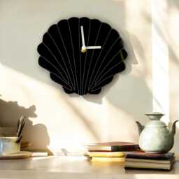 Etched Shell Shaped Clocks - Custom Colours & Woods, Sizes & Personalised Engraving Option - thumbnail 2