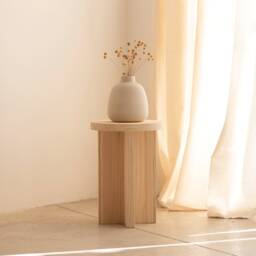 Solid Wood Stool, Handmade - Denia - thumbnail 1