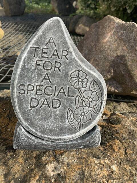 stone Garden Special Dad Tear Drop Memorial Plaque Concrete Ornament - image 1
