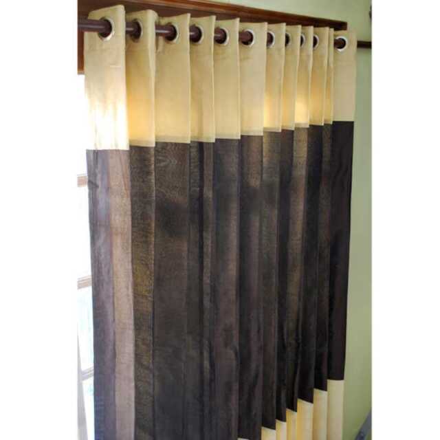 "Chocolate Beige Curtain Panels 52""x96" - image 1