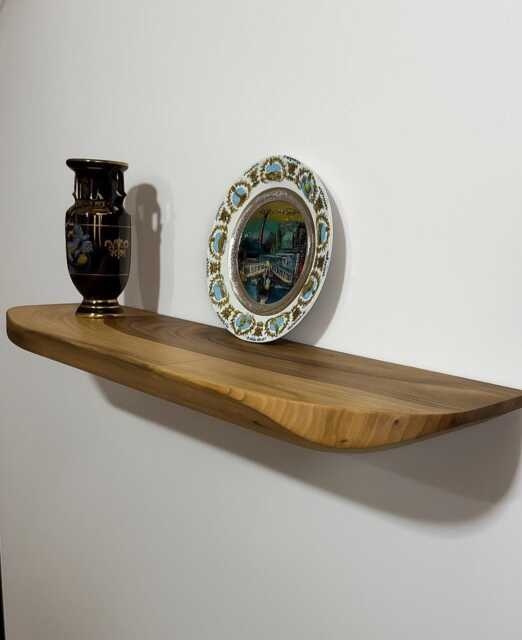 Solid Walnut Floating Wall Shelf Minimalist Hidden Bracket Design - image 1