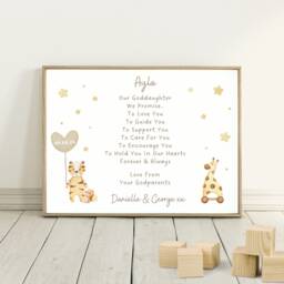 Personalised Christening Gift For Godson Or Goddaughter - Baptism For Boy Girl Godparent Promise - thumbnail 2