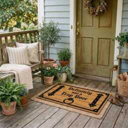 Definitely Not A Trap Door Doormat, Gamer Entrance Decor, Natural Coir Rug - thumbnail 2
