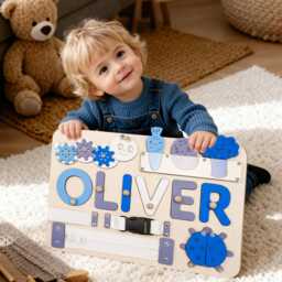 Personalized Baby Name Puzzle, Custom Busy Board, Montessori Wooden Toy, Kids Early Learning Gift For Kids, First Birthday