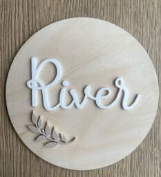 Baby Accoucemnt Name Plaques, Wall Art, Wooden Sign, Nursery Decor, Photo Prop - thumbnail 1