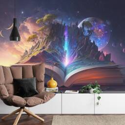 Fantasy World Wallpaper Mural, Colorful Generative Ai Art, Peel & Stick - thumbnail 2