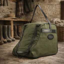 Personalised Canvas Walking Boot Bag - Green Heavy Duty Hiking With Embossed Initials - thumbnail 2