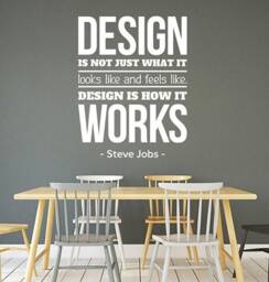 Design Is Not Just What It Looks Steve Jobs Quote Wall Sticker Business Success Saying Vinyl Decal Apple Art Home Room Office Decor 2Sj - thumbnail 1