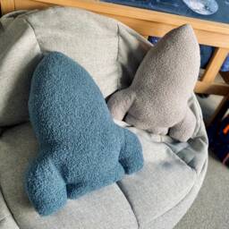 Handmade Boucle Rocket Pillow Space Nursery Decor - thumbnail 1