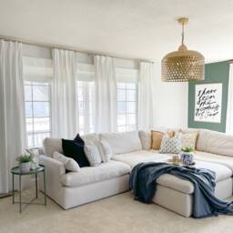 Linen Blend Pleated Curtains White Window Drapes - Pair - thumbnail 2
