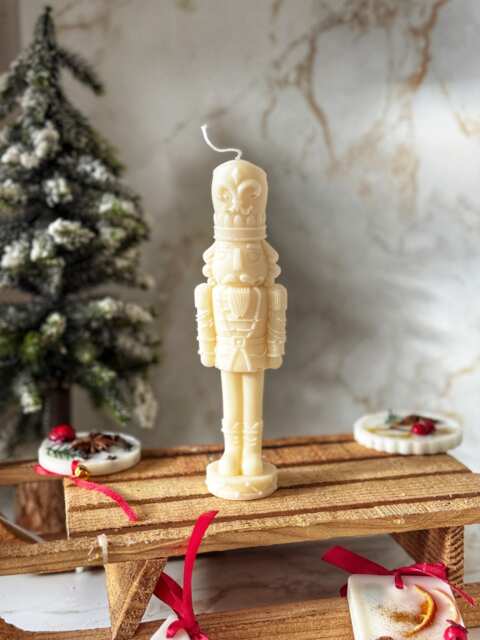 Handmade Nutcracker Christmas Candle - Festive Holiday Decor, Ballet-Inspired Candle, Unique Winter Gift - image 1