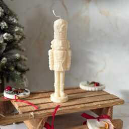 Handmade Nutcracker Christmas Candle - Festive Holiday Decor, Ballet-Inspired Candle, Unique Winter Gift - thumbnail 3