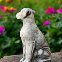 Concrete Boxer Dog Statue Stone Sitting Figurine Cement Animal Sculpture Outdoor Garden Ornament Pet Lover Gift Home Decoration Loss - thumbnail 2
