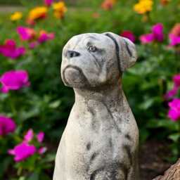 Concrete Boxer Dog Statue Stone Sitting Figurine Cement Animal Sculpture Outdoor Garden Ornament Pet Lover Gift Home Decoration Loss - thumbnail 4