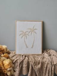 Handmade Textured Wall Art For Nursery, Palm Tree On The Art, Custom Colors & Dimensions - thumbnail 1