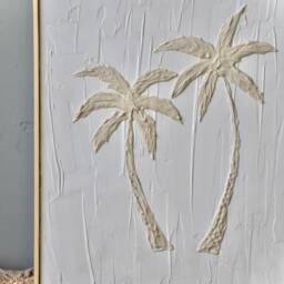 Handmade Textured Wall Art For Nursery, Palm Tree On The Art, Custom Colors & Dimensions - thumbnail 3
