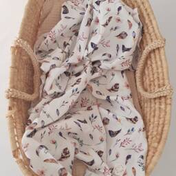 Muslin Baby Swaddle Scarf Perfect Wrap Blanket Photography Soft Gots Organic Cotton Lightweight Newborn Gift - thumbnail 3