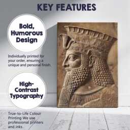 Ancient Mesopotamian King Stone Relief Historical Sculpture Canvas Wall Art Print Decor Picture Ready To Hang - thumbnail 2