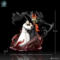 Blade Against Eternity - Samurai Battle Diorama Hero Vs Demon Jack Aku Resin Figure 16K - thumbnail 4