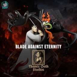 Blade Against Eternity - Samurai Battle Diorama Hero Vs Demon Jack Aku Resin Figure 16K - thumbnail 1