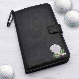 White Rose Design - Personalised Leatherette Golf Organiser Complete With Divot Repairer, Marker, Tees, Scorecard & Pencils - thumbnail 1
