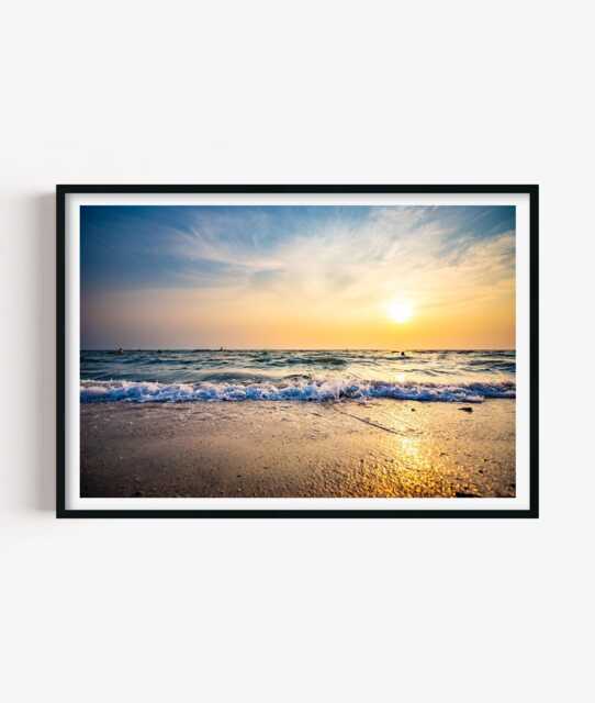 Beach Sunset Photography Print, Coastal Ocean Wall Art Poster, Seaside Home Decor - image 1