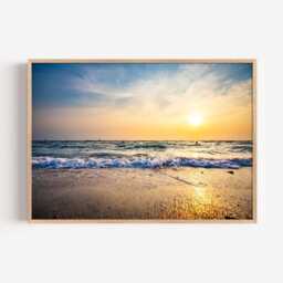 Beach Sunset Photography Print, Coastal Ocean Wall Art Poster, Seaside Home Decor - thumbnail 2
