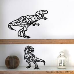 Geometric T-Rex Dinosaur Wall Art Poly T Rex, Decor, Hanging - thumbnail 2