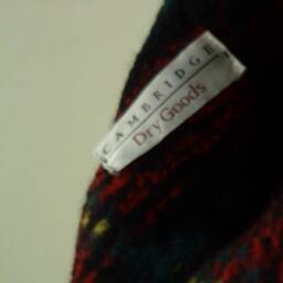 Christmas Stocking Wool Felt Plaid Red Green Black Yellow Cambridge Dry Goods Sweater Ooak Leather Buttons Recycled Repurposed Upcycled 947 - thumbnail 4