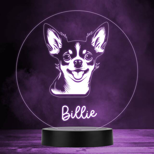 Chihuahua Dog Pet Silhouette Multicolour Personalised Gift Led Lamp Night Light - Bedroom - image 1