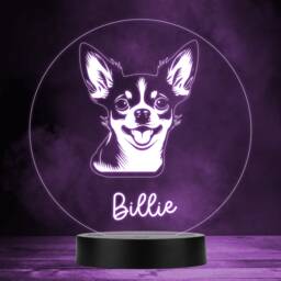 Chihuahua Dog Pet Silhouette Multicolour Personalised Gift Led Lamp Night Light - Bedroom