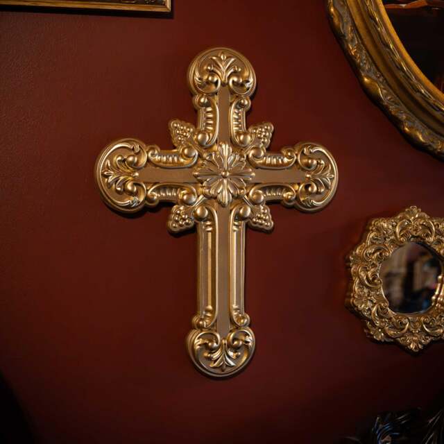 The Divine Cross By Blackened Teeth - Gothic Wall Decor Religious Dark Handmade Artisans - image 1