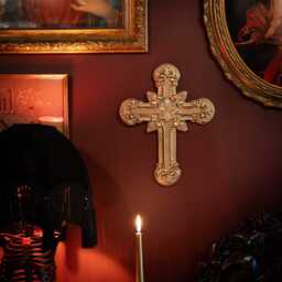 The Divine Cross By Blackened Teeth - Gothic Wall Decor Religious Dark Handmade Artisans - thumbnail 2