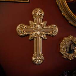 The Divine Cross By Blackened Teeth - Gothic Wall Decor Religious Dark Handmade Artisans - thumbnail 1