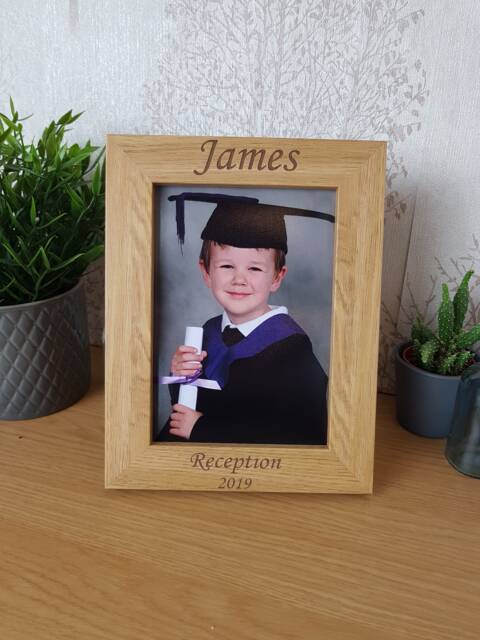 School Photo Frame, Personalised With Any Text, First Photo, Gift For Grandparent - image 1